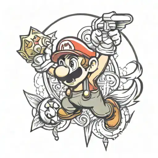Super Mario Bros tattoo design idea