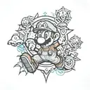 Super Mario Bros tattoo design idea