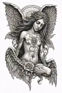Nirvana In utero angel tattoo design idea