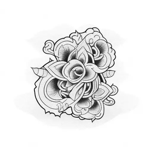 date mom old school tattoo design idea