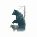 a bear and a wolf tattoo design idea