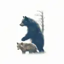 a bear and a wolf tattoo design idea