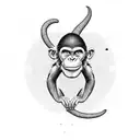 Jolly chimp on a flying carpet tattoo design idea