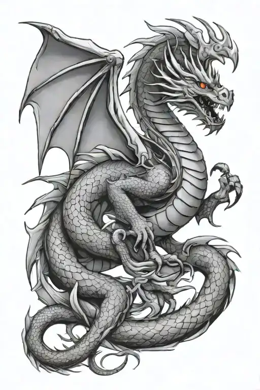 western dragon tattoo design idea