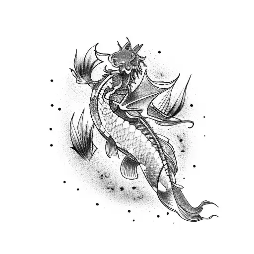 koi fish and a dragon tattoo design idea
