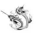 koi fish, dragon, wind, samouraï tattoo design idea