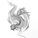 koi fish, dragon, wind, samouraï tattoo design idea