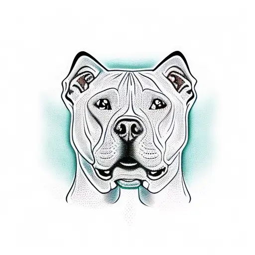 pitbull face heart tattoo design idea