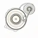 vinyl record cartoon tattoo design idea