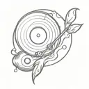 vinyl record cartoon tattoo design idea