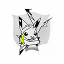 A new-school design featuring a Pikachu snorting a line of cocaine shaped like a lightning bolt tattoo design idea