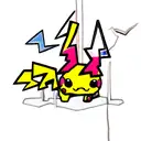 A new-school design featuring a Pikachu snorting a line of cocaine shaped like a lightning bolt tattoo design idea