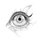 manga eye panel tattoo design idea