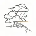 storm cloud with lightning bolt striking tattoo design idea
