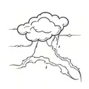 storm cloud with lightning bolt striking tattoo design idea