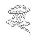 storm cloud with lightning bolt striking tattoo design idea