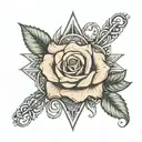 rose tattoo with august 14 2019 in roman numerals  tattoo design idea