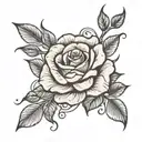 rose tattoo with august 14 2019 in roman numerals  tattoo design idea