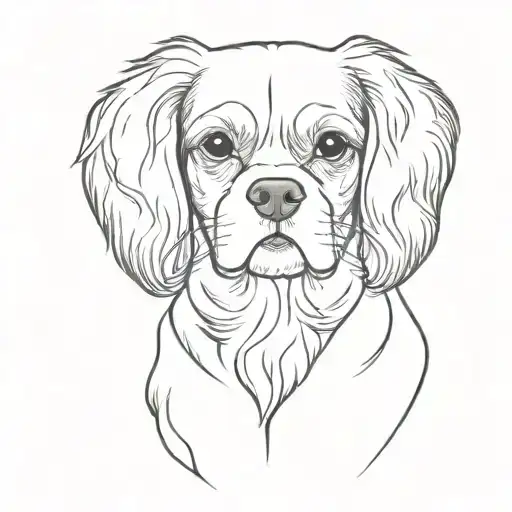cavalier king charles spaniel tattoo design idea
