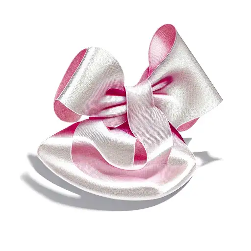 girly pink bow tattoo design idea