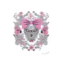 girly pink bow tattoo design idea