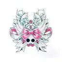 girly pink bow tattoo design idea