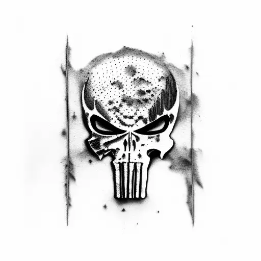 punisher red and black tattoo design idea