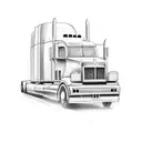 18 wheeler semi truck tattoo design idea