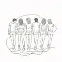 5 friends tattoo design idea