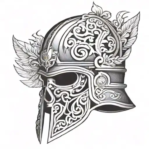 ancient Helment tattoo design idea
