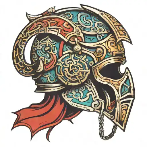 ancient Helment tattoo design idea