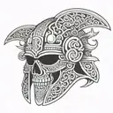 ancient Helment tattoo design idea