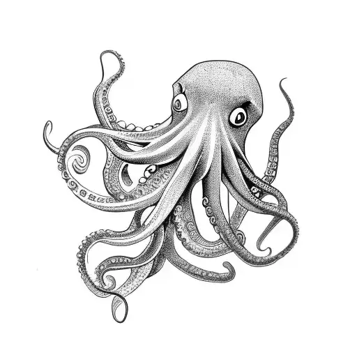 octopus and dille tattoo design idea