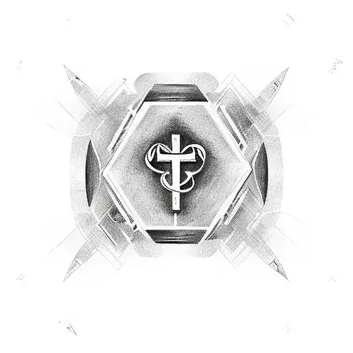 Female symbol with upside down cross tattoo design idea
