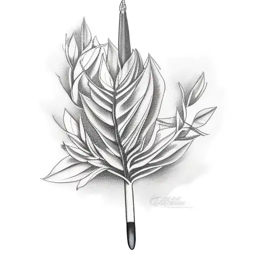 sugarcane plant tattoo design idea
