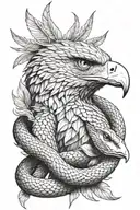 Snake and eagle tattoo design idea