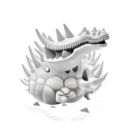 sak yant ankylosaurus tattoo design idea