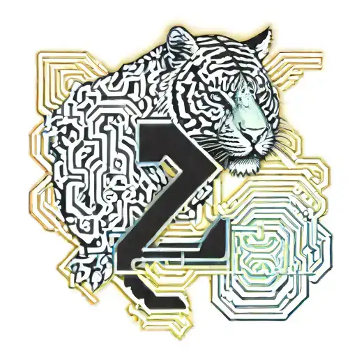 tiger and letters BXS tattoo design idea
