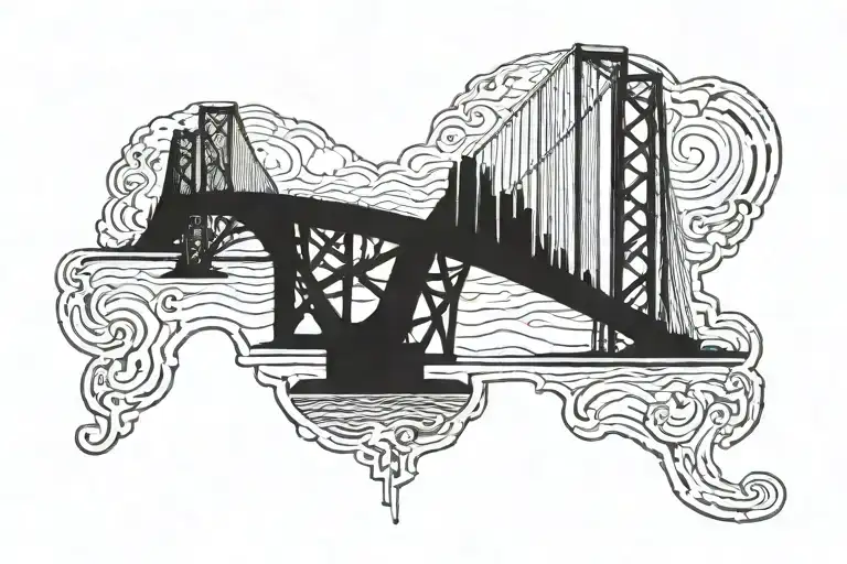 Mackinac bridge spanning across wrist tattoo tattoo design idea