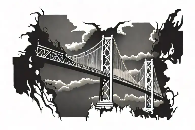 Mackinac bridge spanning across wrist tattoo tattoo design idea