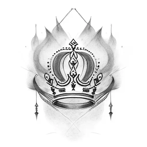 M with crown on top tattoo design idea