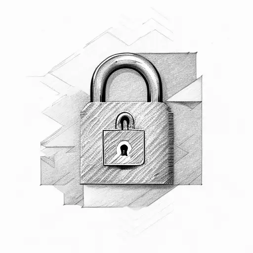 padlock letter a tattoo design idea