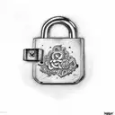 padlock letter a tattoo design idea