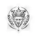 Celtic king and queen crowns tattoo design idea