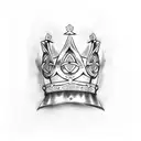 Celtic king and queen crowns tattoo design idea