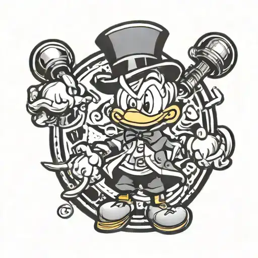 scrooge mcduck serious face old school style tattoo tattoo design idea