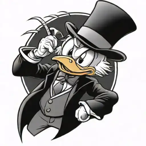 scrooge mcduck serious face tattoo design idea