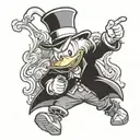 scrooge mcduck serious face tattoo design idea
