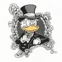 scrooge mcduck serious face tattoo design idea