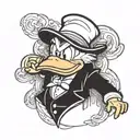 scrooge mcduck serious face tattoo design idea
